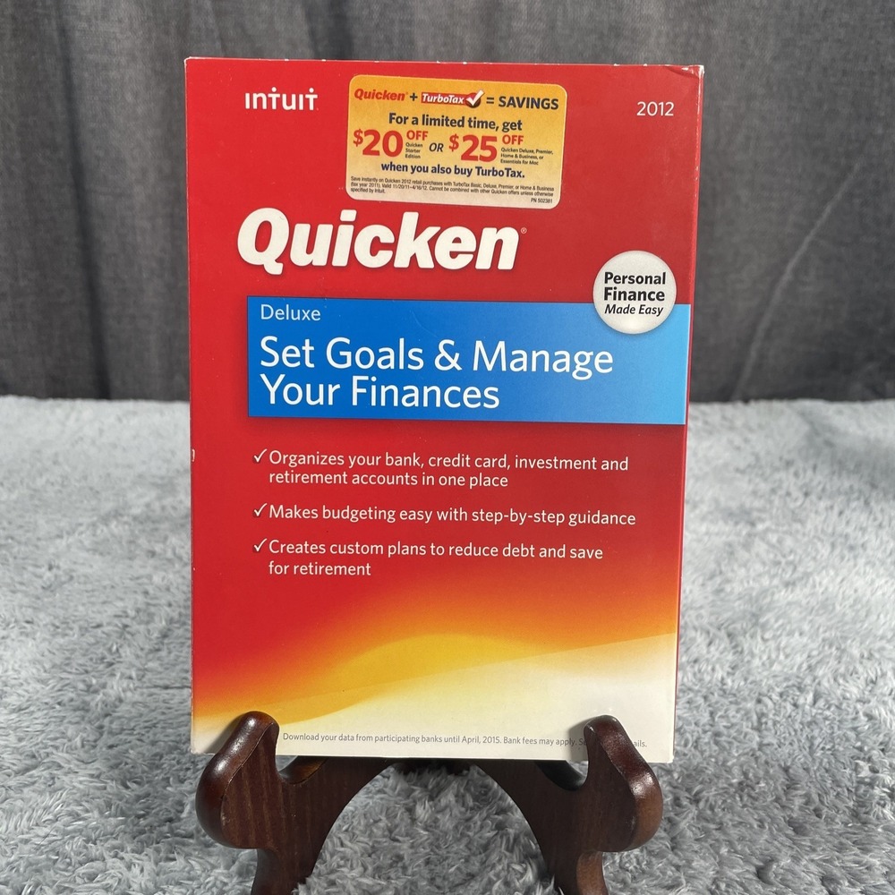 Intuit Quicken Deluxe 2012 Personal Finance Windows PC Windows XP/Vista/7